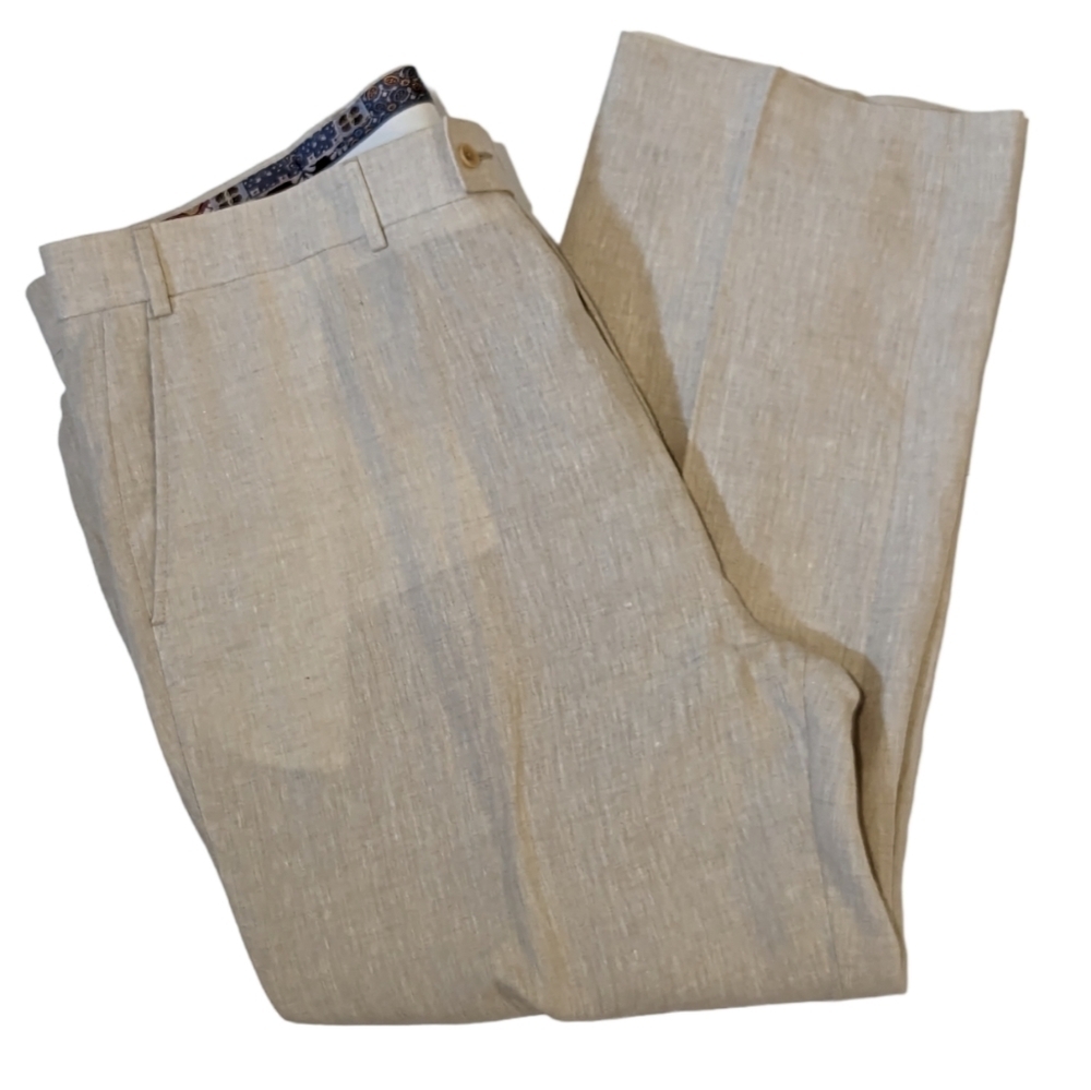 Tallia Cream Linen Pants Size 46